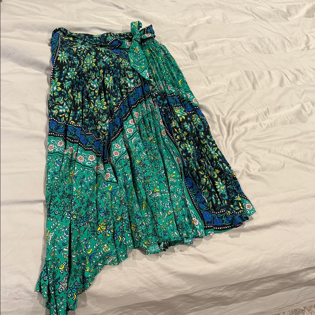 Topshop Floral Green And Blue Women's Skirt